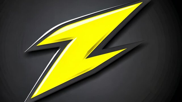 Bold yellow lightning bolt symbol against a dark background conveys energy and vibrancy for various design applications