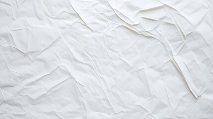Obraz premium Crumpled white paper background, high-resolution texture for clean minimalist designs, ideal for creative visuals