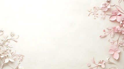 Delicate Pink and White Paper Flowers on a Soft Background