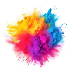 colorful holi powder isolated transparent background