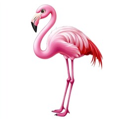 Fototapeta premium Flamingo isolated on white background