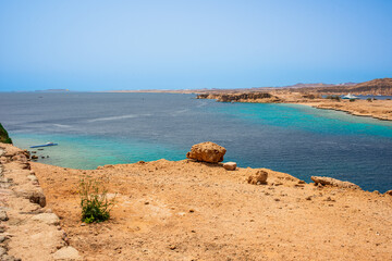 sunny seascape of sharm el maya bay in sharm el sheikh for background