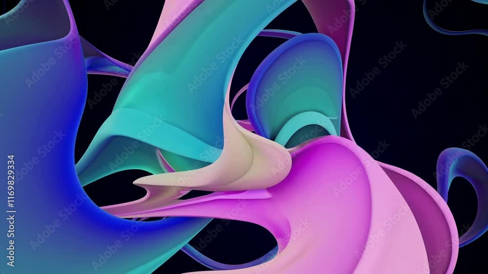 Poster colorful abstract swirl pattern, fluid design on dark background. modern art and creativity concept