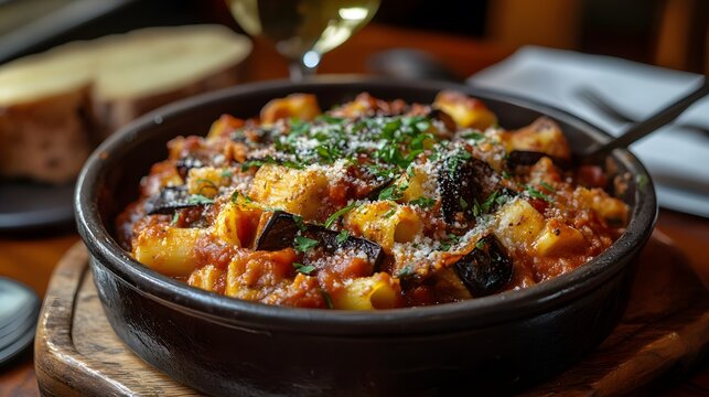 A Cozy Italian Trattoria Experience: Savory Rigatoni alla Norma Full of Flavor and Tradition