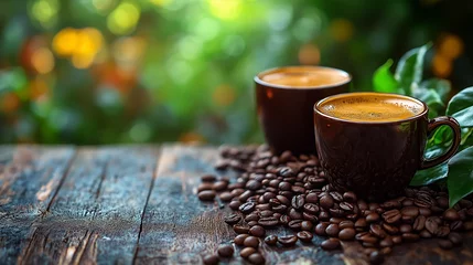 cup of coffee and coffee beans
