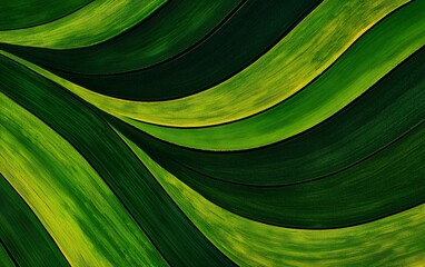 Abstract green wavy lines background.