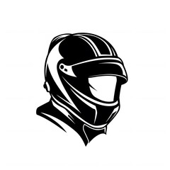 A stylized illustration of a racing helmet design
