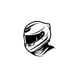 Fototapeta premium Racing Driver Profile Wearing Protective Helmet