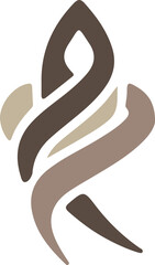 Modern abstract rocket technology anagram symbol logo icon design as a silhouette depiction of a growing large company mascot emblem