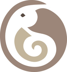 Modern abstract elephant animal anagram symbol logo icon design as a silhouette depiction of a growing large company mascot emblem