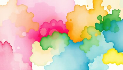 Obraz premium Vibrant Watercolor Blots for a Playful Design