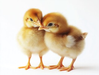 Fototapeta premium Cute baby chicks playing together.