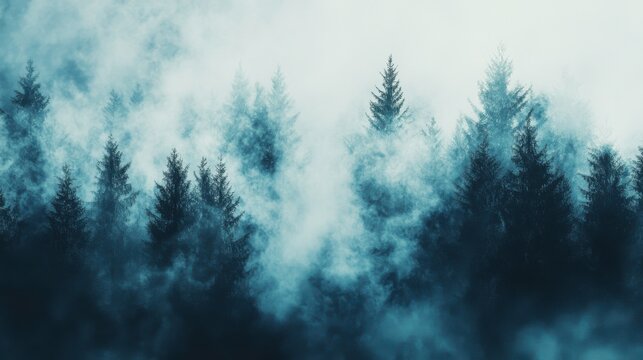 Charred Forest Area with Smoke and High Contrast