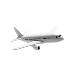 Black and white professional photograph of a 3D Educational Utility Airplane icon against a white studio background. 