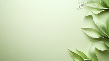 Fototapeta premium Elegant Green Leaves on a Textured Background