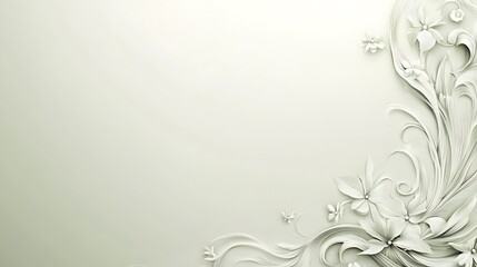 Obraz premium Elegant White Floral Design On Pale Green Background