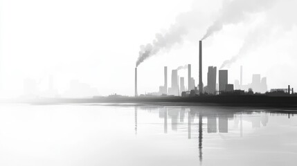 Obraz premium Industrial Emissions Against a High-Contrast Background