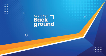 Blue gradient background with yellow overlay geometric element in memphis modern design style for company business corporate banner