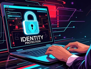 Advanced cybersecurity solutions for identity protection featuring secure technology to safeguard personal data online with encryption, digital privacy tools, and fraud prevention for enhanced safety