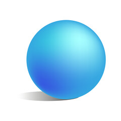 Blue sphere icon. Gradient round shape. Minimalistic blue circle. Vector design element.