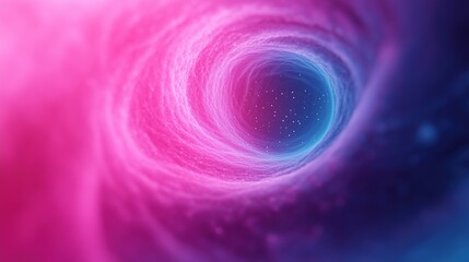 Infinite Expansion of Fractal Spiral in Vivid Pink and Blue Digital Art with Cosmic Elements and Fantasy Theme for Modern Design Concepts