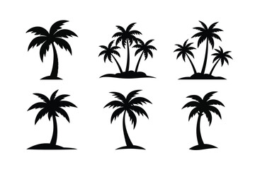 Coconut Tree Vector Silhouettes Tropical Designs for Creative Projects