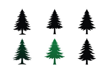 Pine Tree Vector Silhouettes Elegant Nature Inspired Graphics for Creative Projects