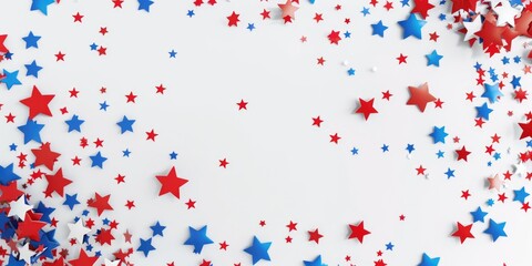 Red, white and blue star confetti.