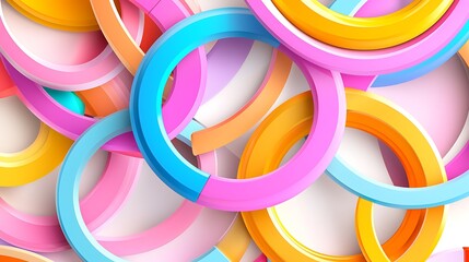 Obraz premium Abstract background with colorful overlapping circles.