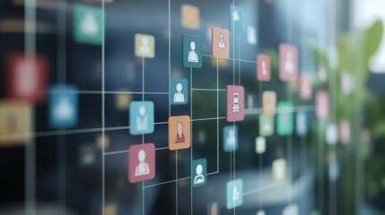Fototapeta premium Icons Representing Team Collaboration and Meetings