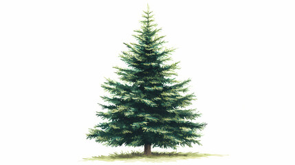 Fototapeta premium Christmas tree isolated on white. Evergreen. Illustration