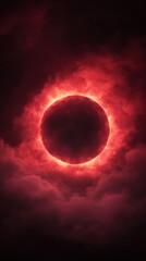 Glowing Plasma Ring Against Dark Background With Fiery Aura and Smoky Atmosphere in Surreal 3D Animation Art