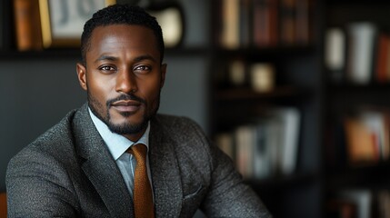 Obraz premium Confident Black Man In Business Attire