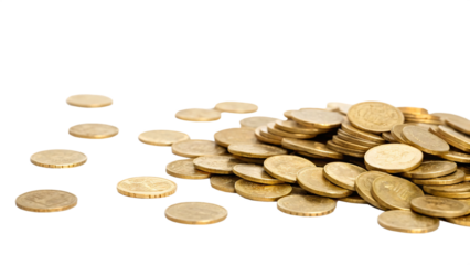 A towering stack of gleaming gold coins symbolizes wealth and financial prosperity