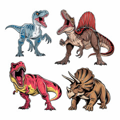 Hand-Drawn Dinosaur Illustrations set © Aryasakti