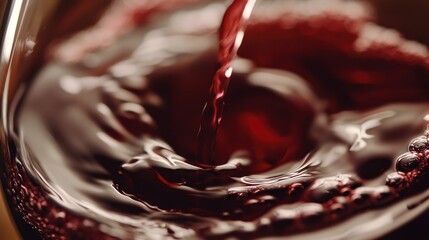 Red wine pouring into a glass, close-up view. Perfect for wine-related projects, websites, or blogs.