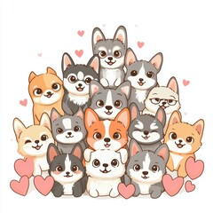 Obraz premium Cute cats for Valentine’s Day greeting card design