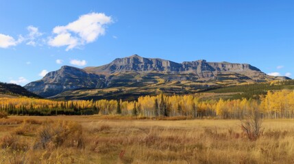 Fototapeta premium Autumn Panorama of Mountain Landscapes