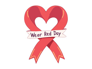 Heart shaped ribbon Vector