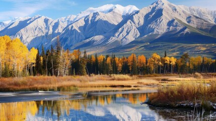Autumn Panorama of Mountain Landscapes