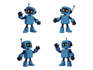 Friendly robot character waving vector