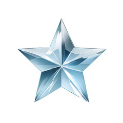 Obraz premium Ice Blue Star Icon with Transparent Background
