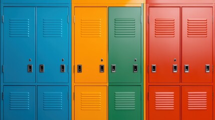 Colorful School Lockers in a Row for Educational Settings
