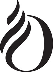Silhouette black simple flow flame logo design