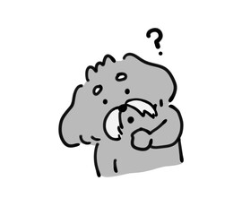 ハテナマークと犬