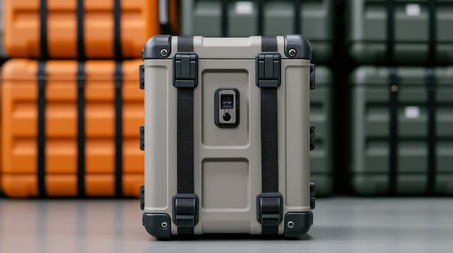 Stylish Durable Storage Case in a Modern Warehouse Environment