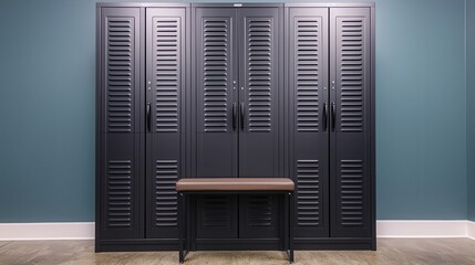 Modern Black Storage Cabinet with Bench in Stylish Room Setting