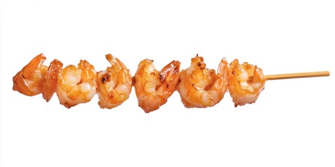Freshly grilled shrimp kebabs ready to eat. A healthy, delicious seafood appetizer with a hint of Asian flavor.