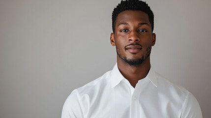 confident young man in white business shirt, exuding professionalism and charm. His expression reflects determination and approachability