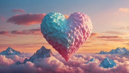 heart shaped candy, in the mountains